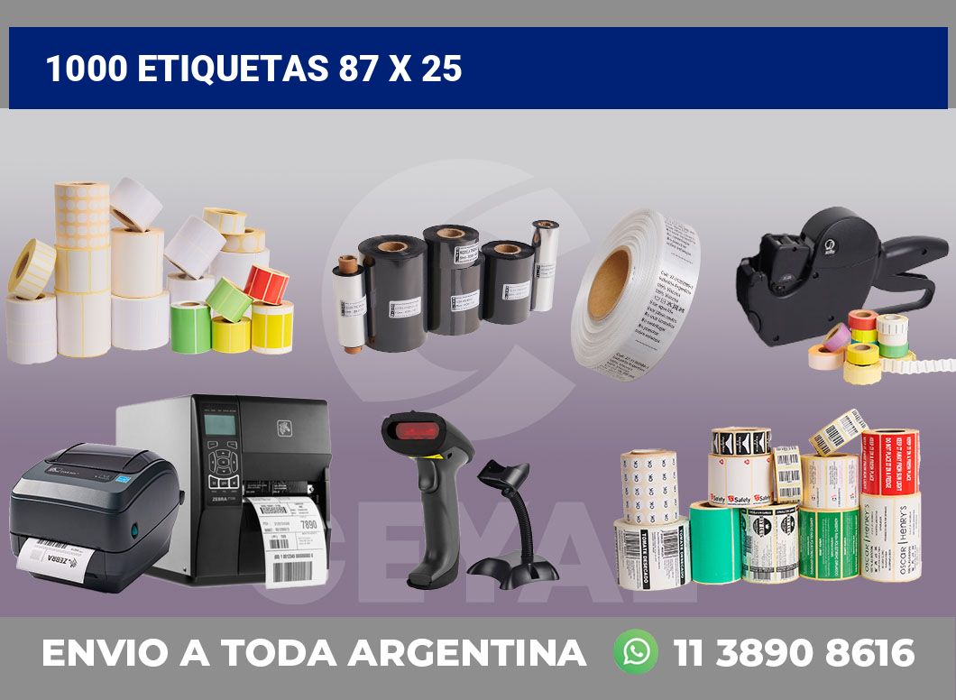 1000 etiquetas 87 x 25