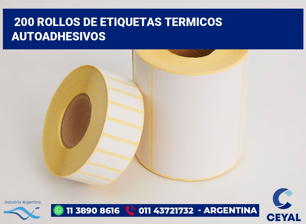200 Rollos de etiquetas termicos autoadhesivos