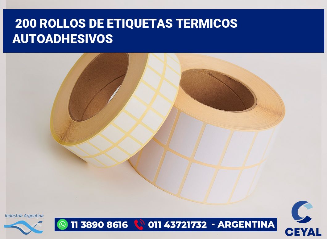 200 Rollos de etiquetas termicos autoadhesivos
