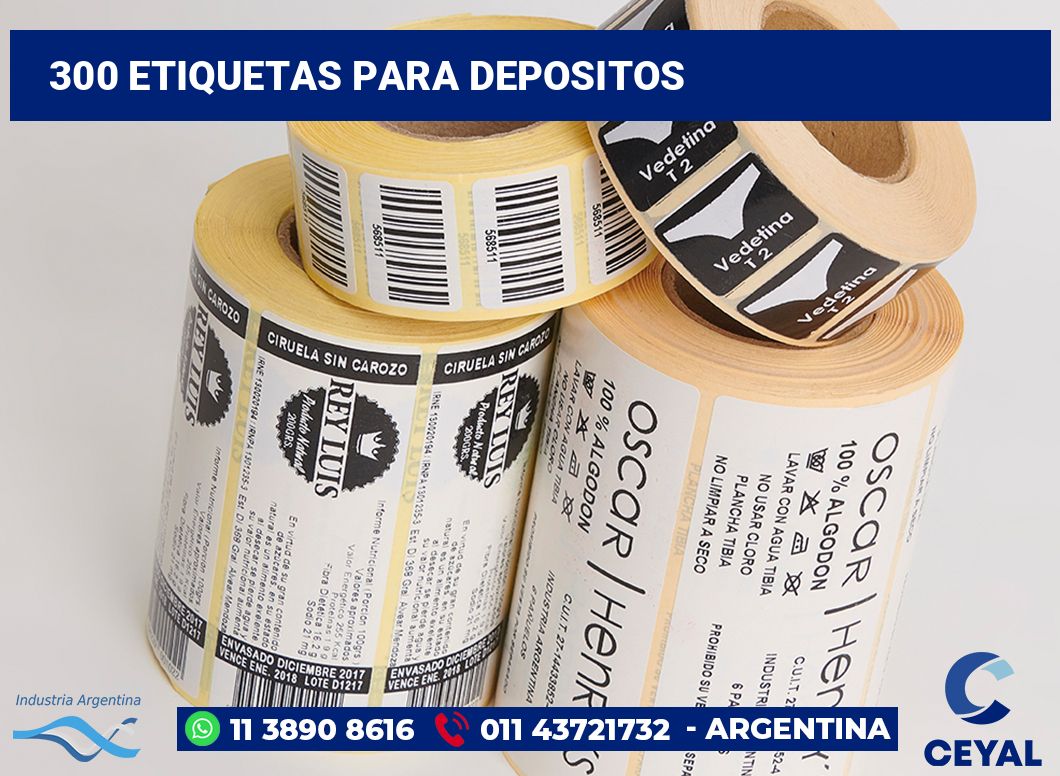 300 Etiquetas para depositos