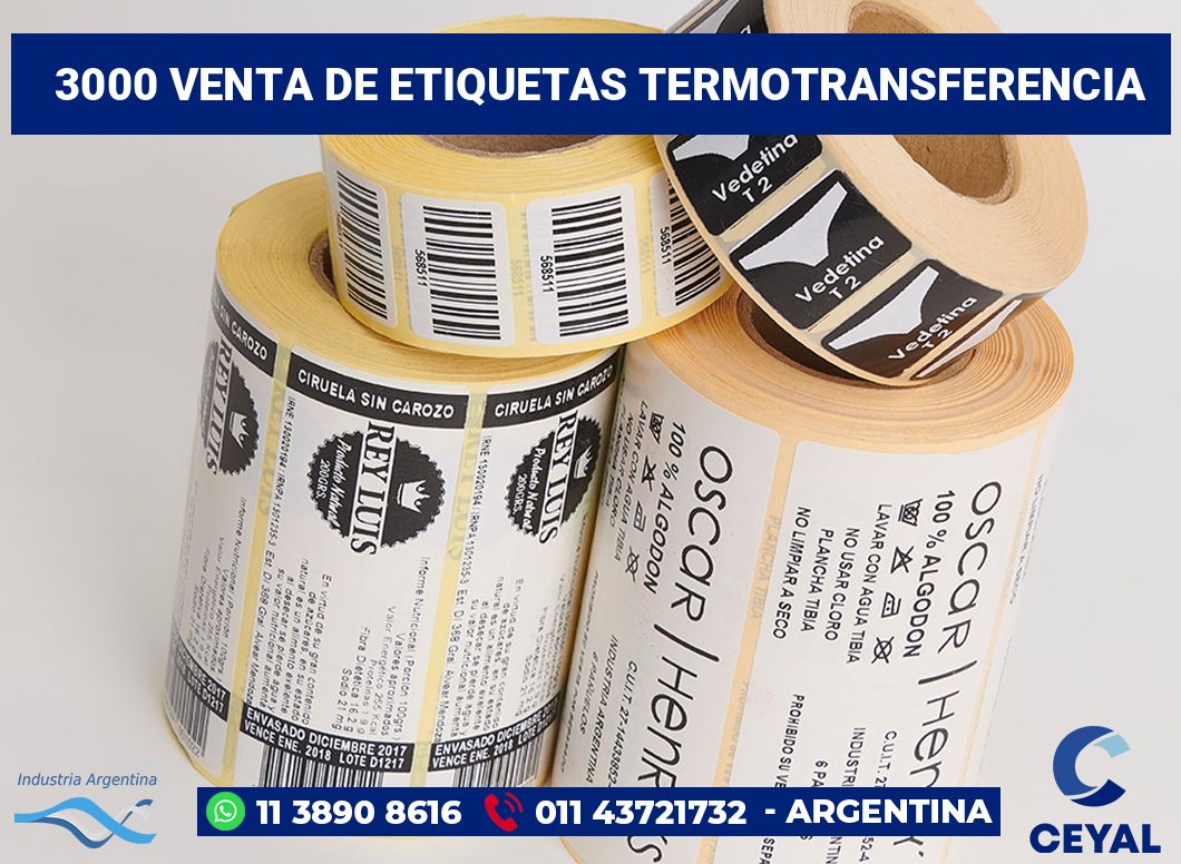 3000 Venta de etiquetas termotransferencia