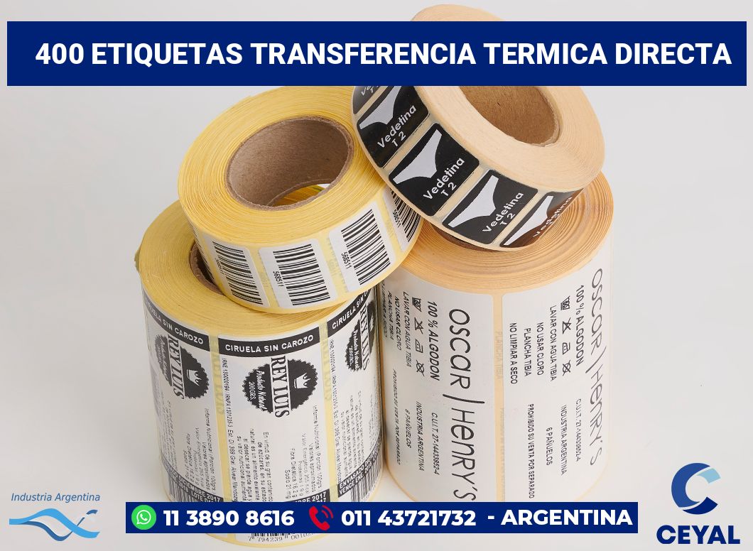 400 Etiquetas transferencia termica directa