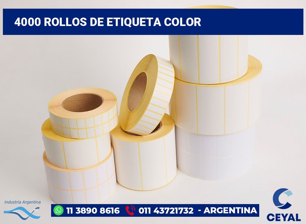 4000 Rollos de etiqueta color