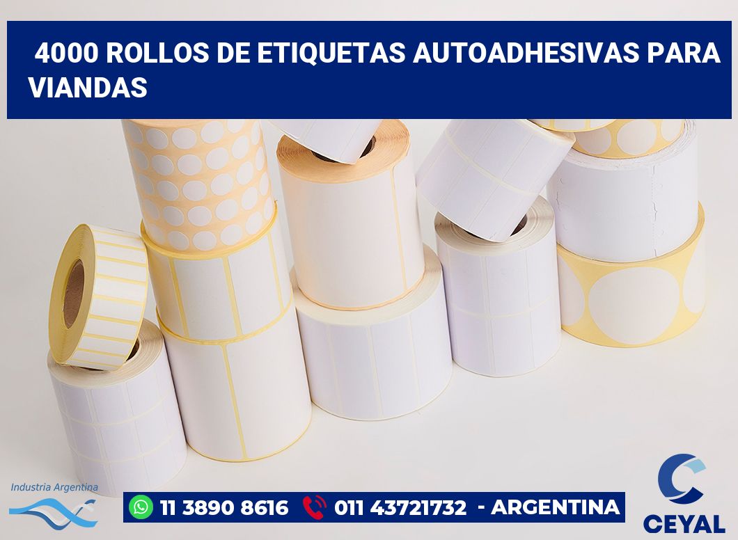 4000 Rollos de etiquetas autoadhesivas para viandas