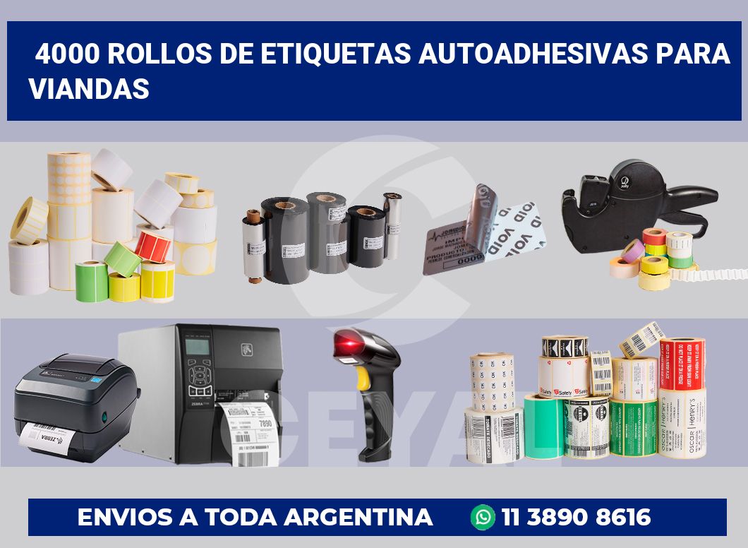 4000 Rollos de etiquetas autoadhesivas para viandas
