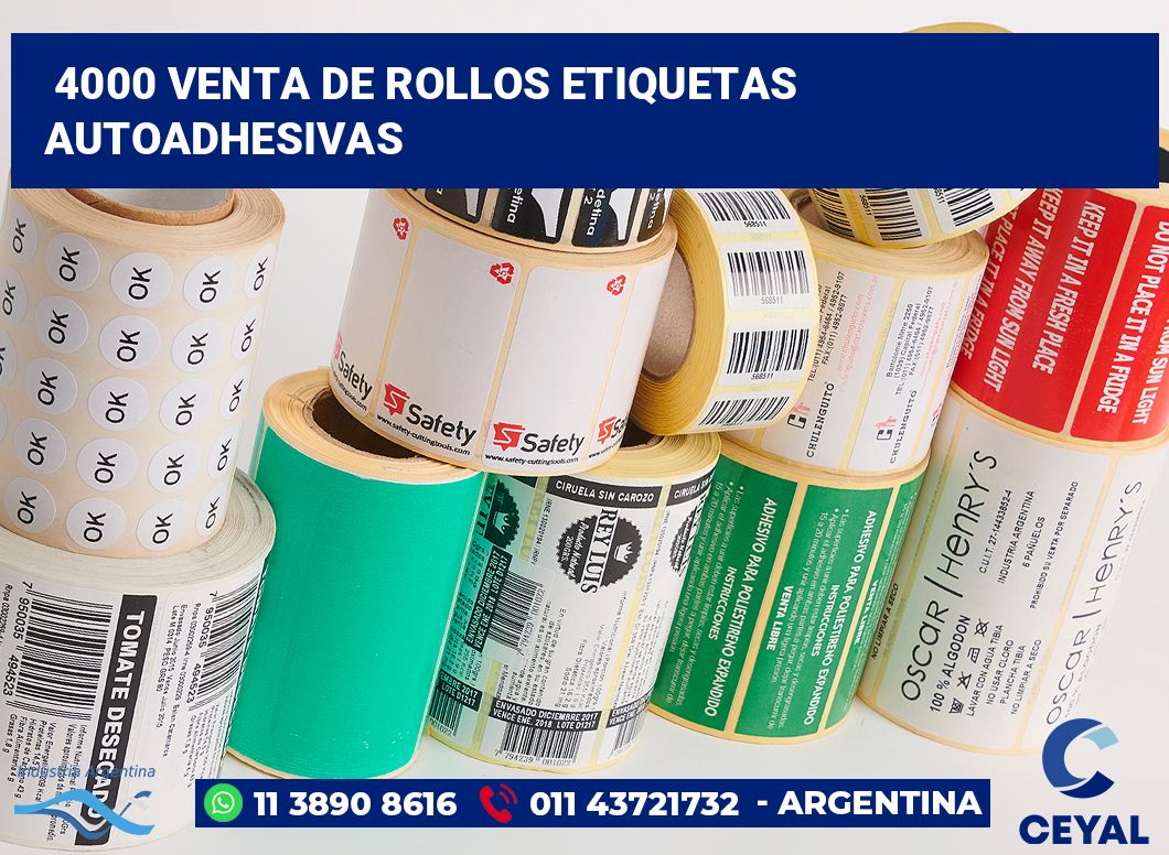 4000 Venta de rollos etiquetas autoadhesivas