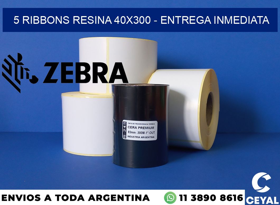 5 Ribbons resina 40x300 - Entrega inmediata