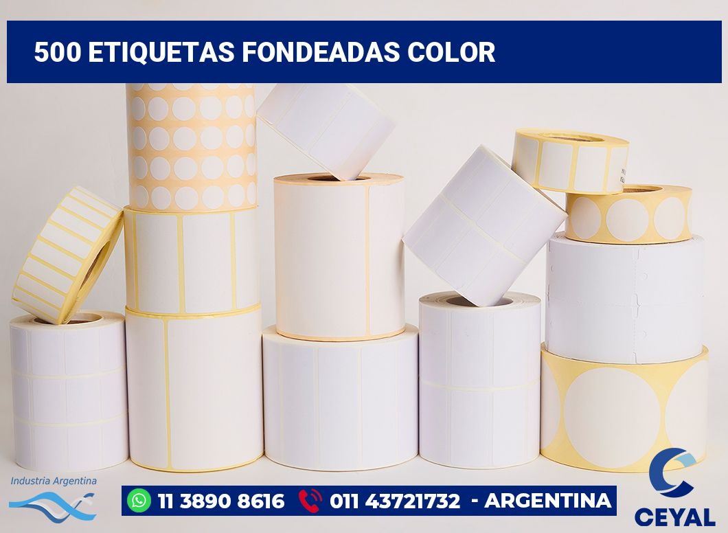 500 Etiquetas fondeadas color