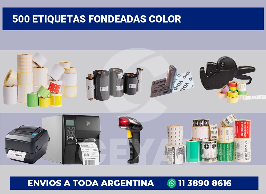 500 Etiquetas fondeadas color