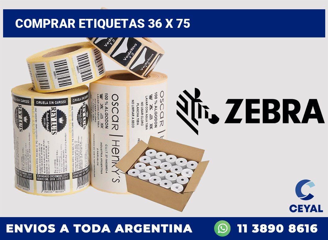 Comprar etiquetas 36 x 75