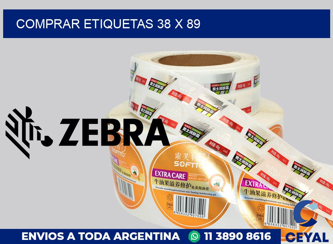 Comprar etiquetas 38 x 89