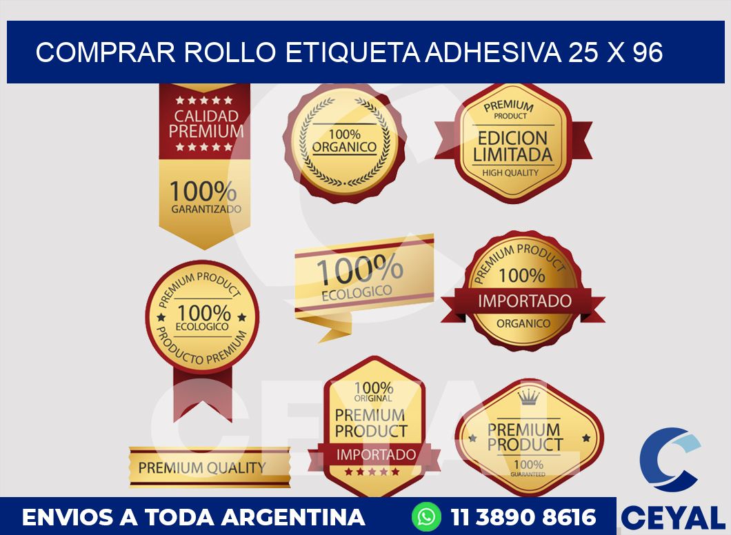 Comprar rollo etiqueta adhesiva 25 x 96