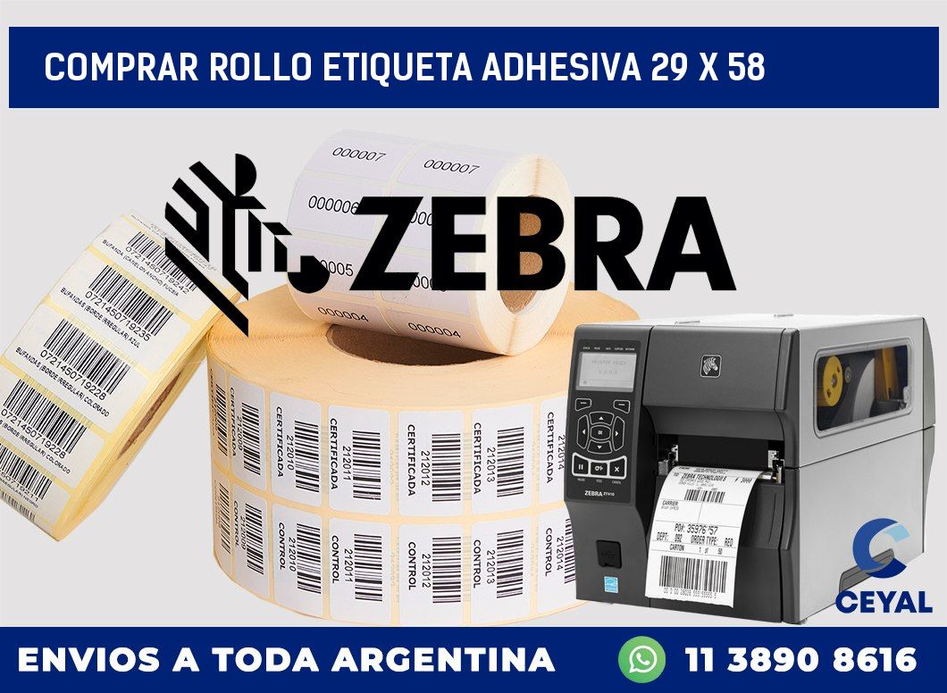 Comprar rollo etiqueta adhesiva 29 x 58