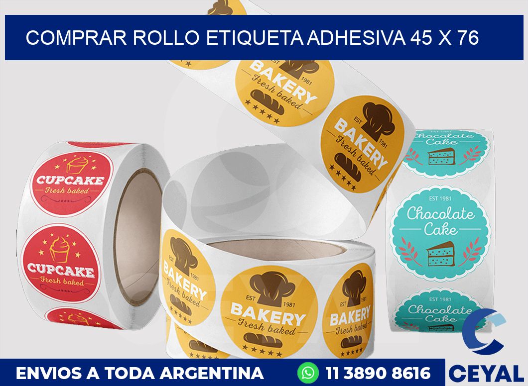 Comprar rollo etiqueta adhesiva 45 x 76