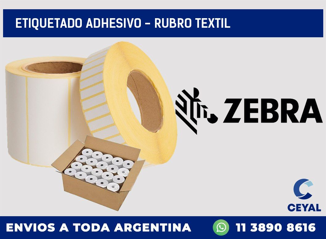 Etiquetado adhesivo - rubro textil