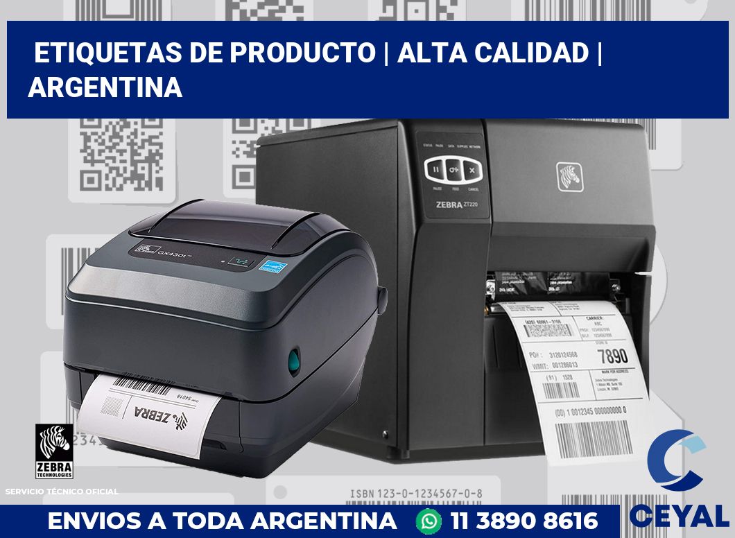 Etiquetas de producto | Alta calidad | Argentina