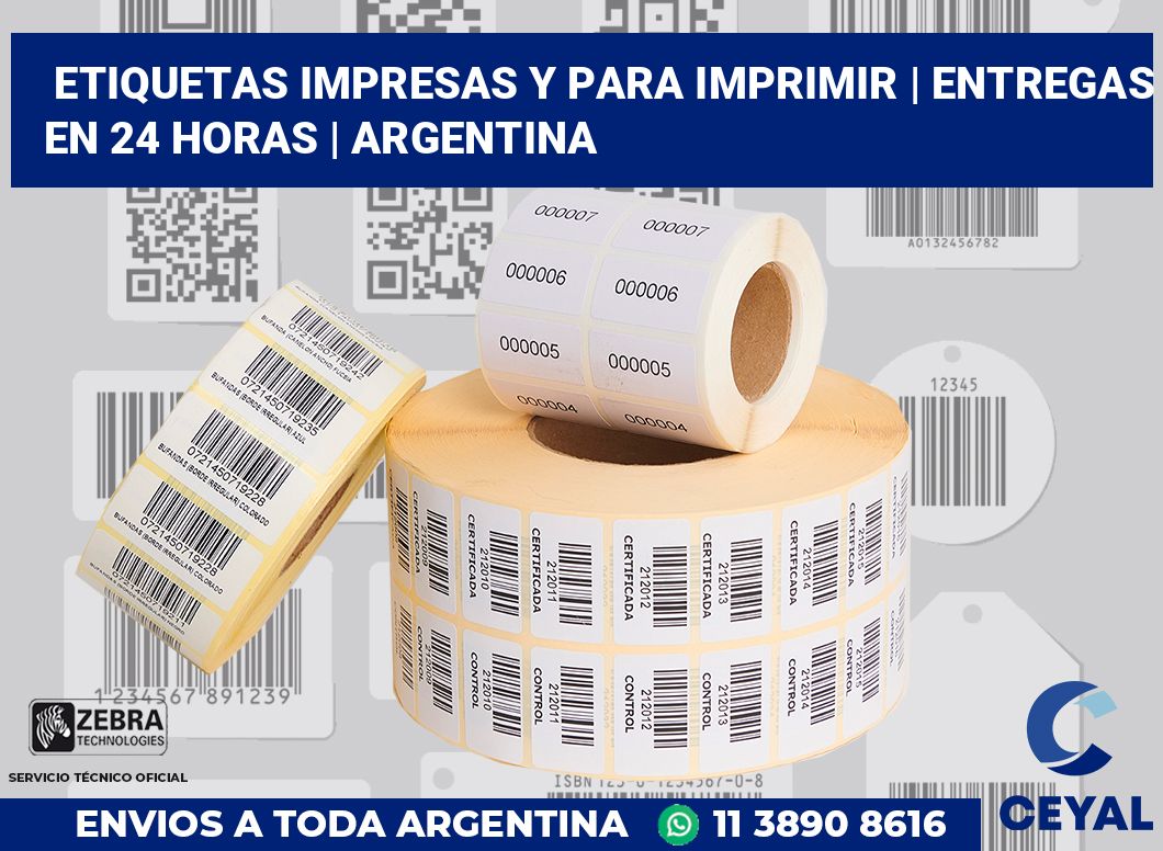 Etiquetas impresas y para imprimir | Entregas en 24 horas | Argentina