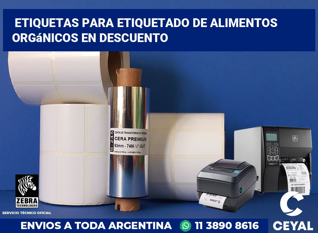 Etiquetas para Etiquetado de Alimentos Orgánicos en Descuento