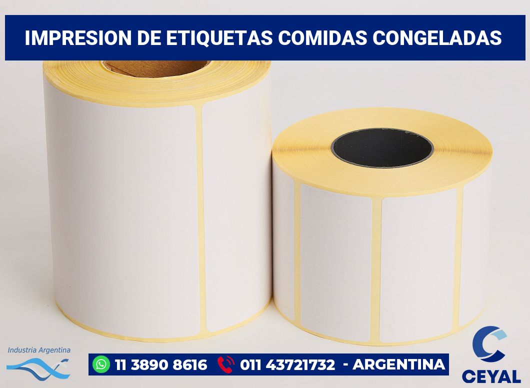 Impresion de etiquetas Comidas congeladas