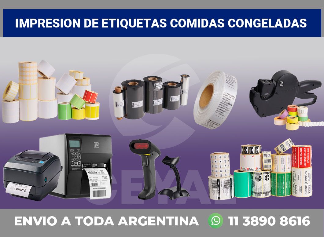 Impresion de etiquetas Comidas congeladas