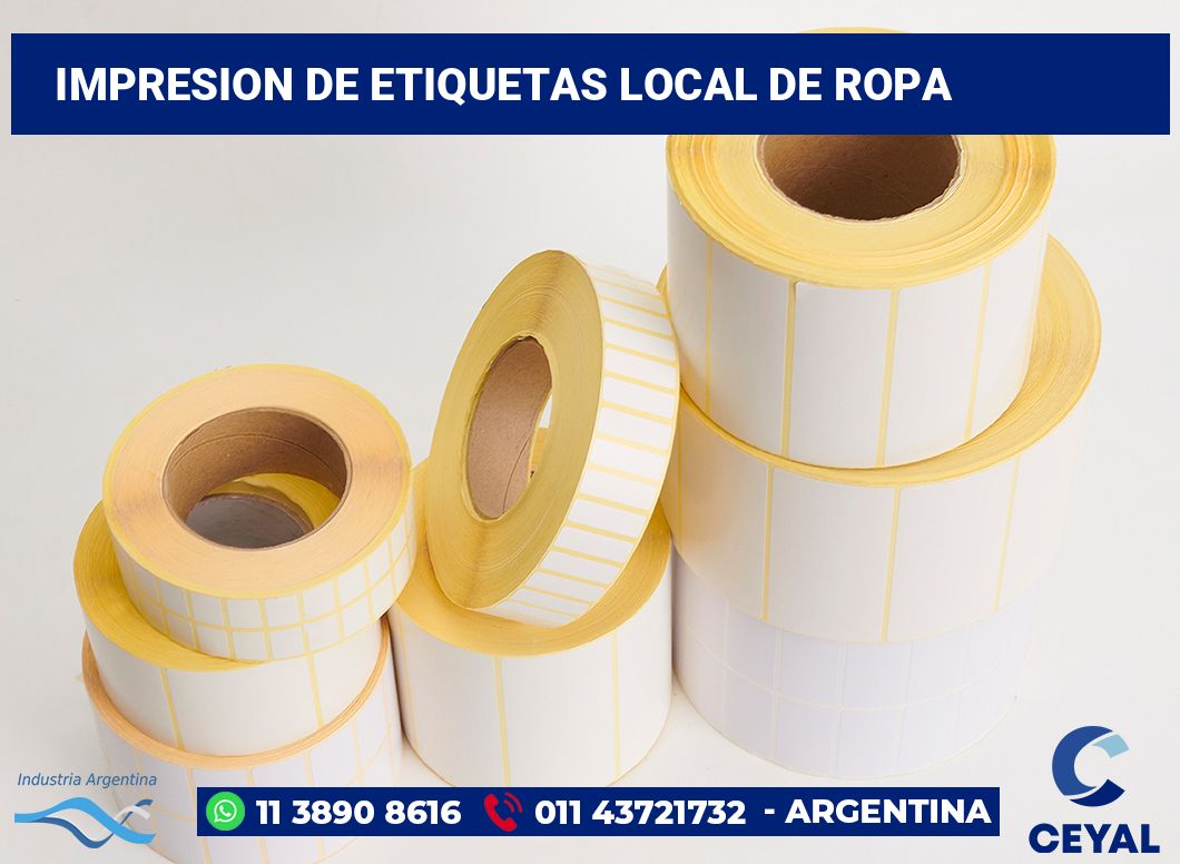 Impresion de etiquetas Local de ropa