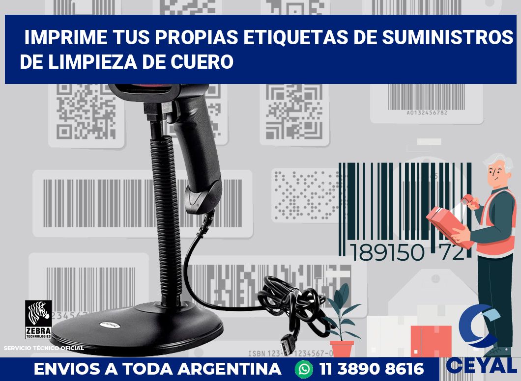 Imprime tus Propias Etiquetas de Suministros de Limpieza de Cuero