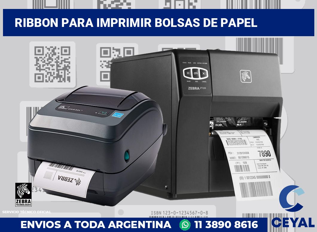 Ribbon para imprimir Bolsas de papel