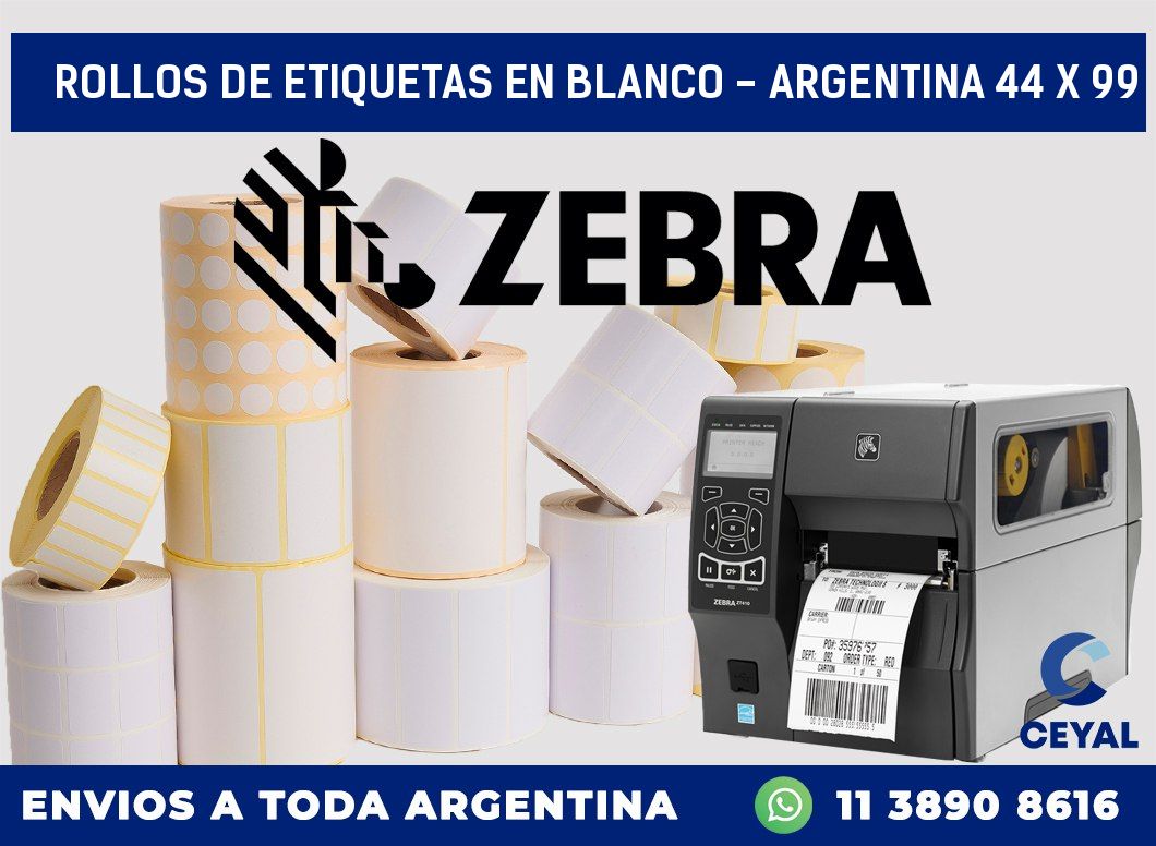 Rollos de etiquetas en blanco – Argentina 44 x 99