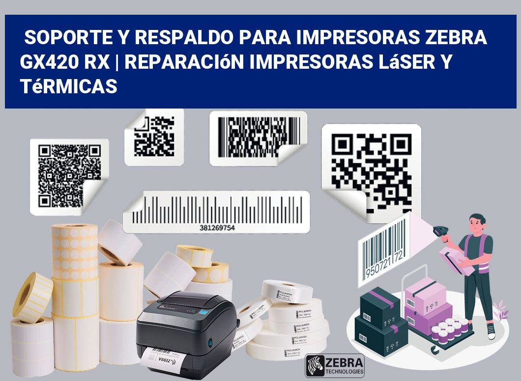 Soporte y respaldo para impresoras Zebra GX420 RX | Reparación impresoras láser y térmicas