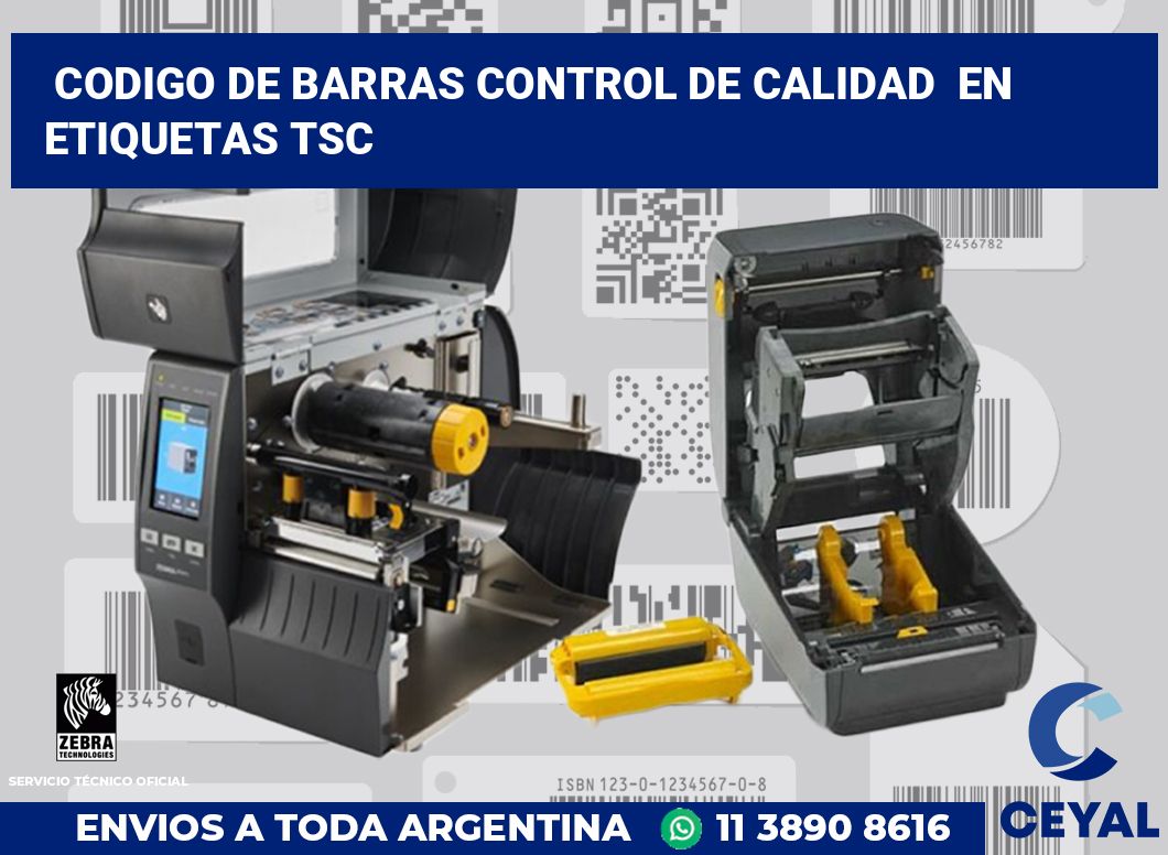 codigo de barras control de calidad  en etiquetas tsc