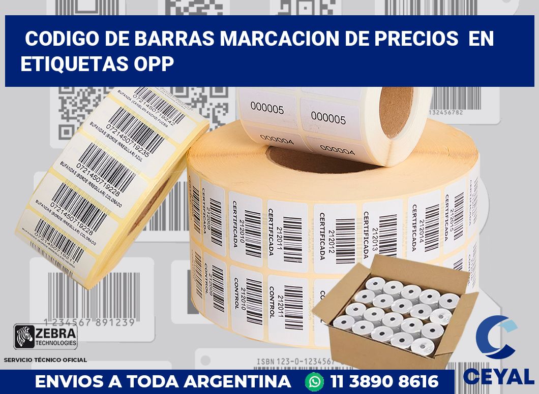 codigo de barras marcacion de precios  en etiquetas OPP