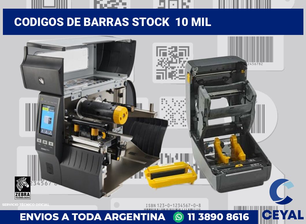 codigos de barras stock  10 mil