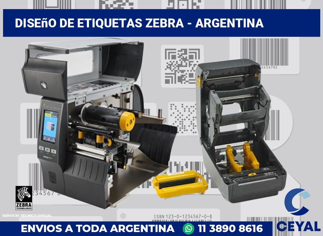 diseño de etiquetas zebra - Argentina