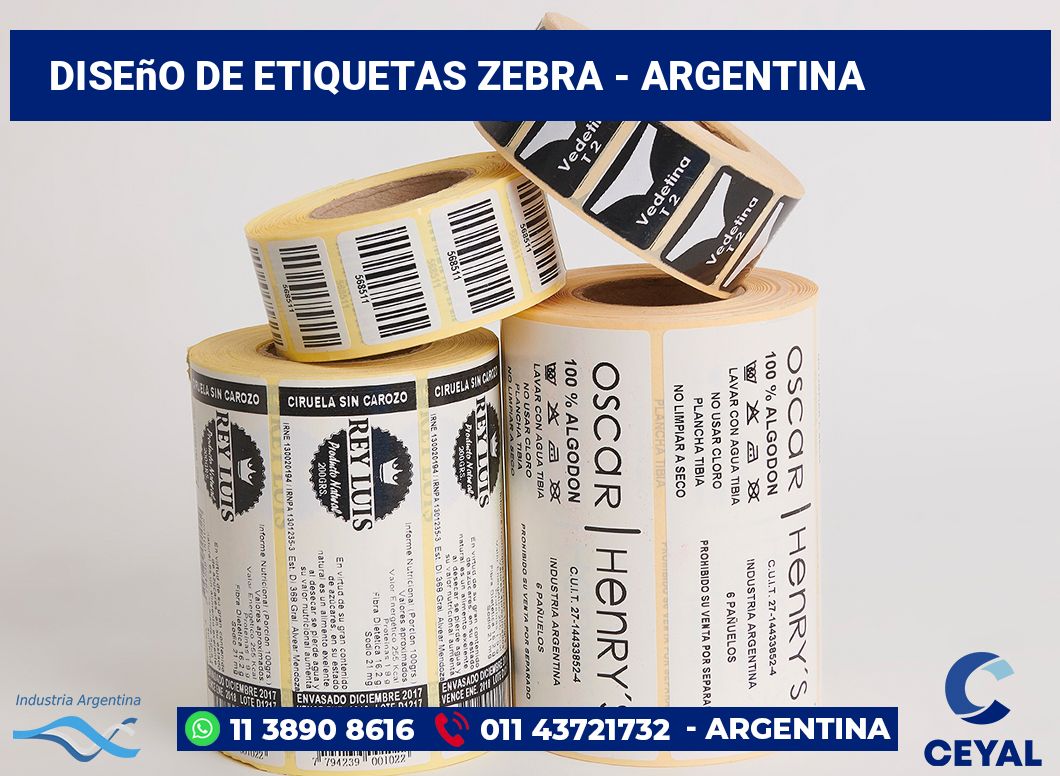 diseño de etiquetas zebra - Argentina