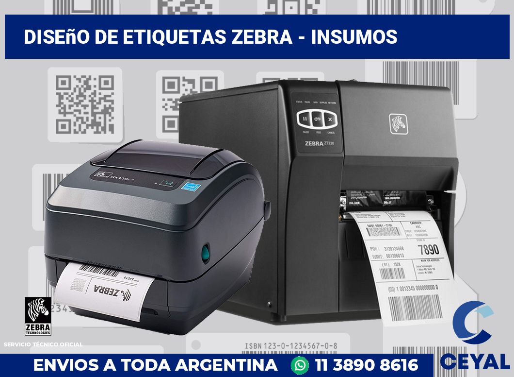 diseño de etiquetas zebra - Insumos