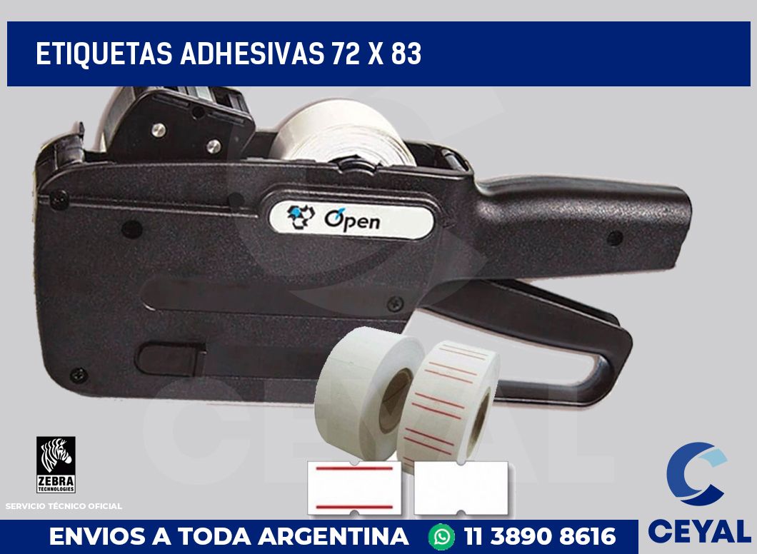 etiquetas adhesivas 72 x 83