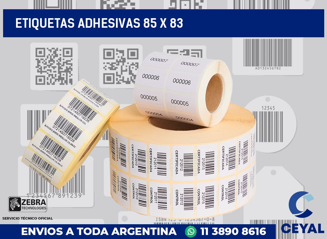etiquetas adhesivas 85 x 83