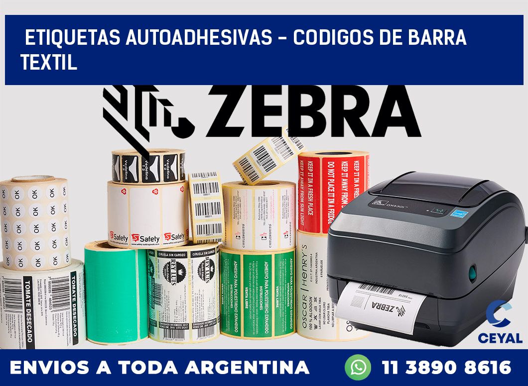 etiquetas autoadhesivas - codigos de barra textil