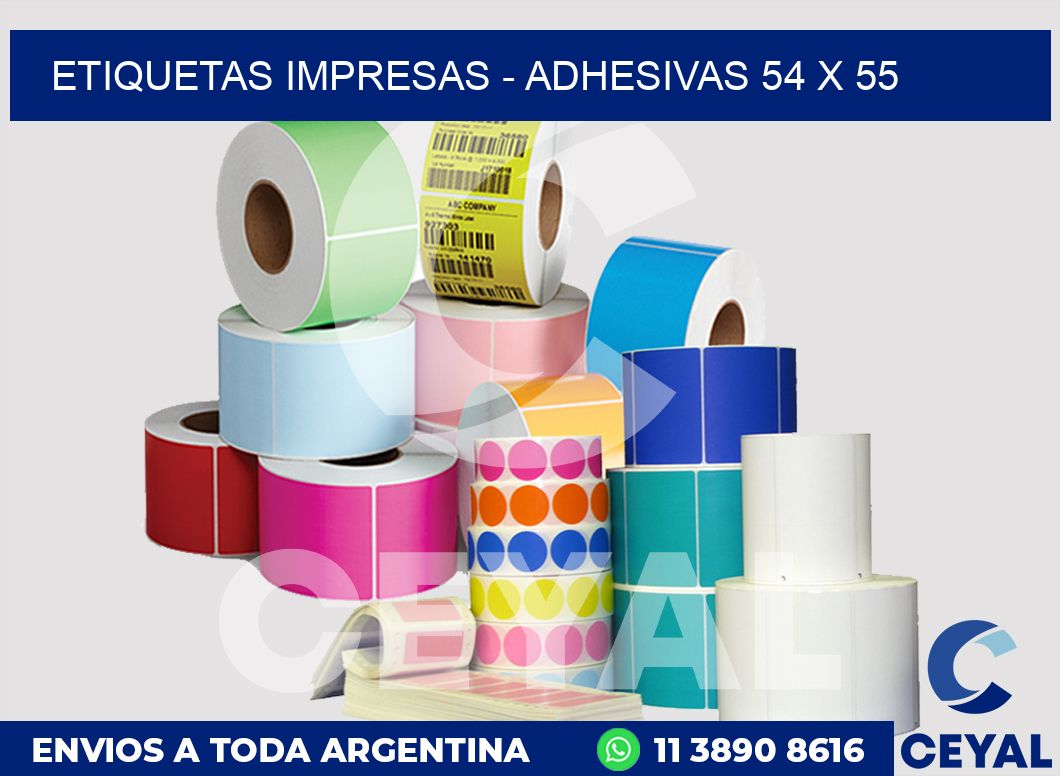 etiquetas impresas - Adhesivas 54 x 55