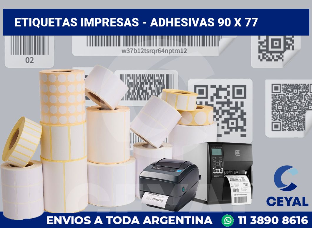 etiquetas impresas - Adhesivas 90 x 77