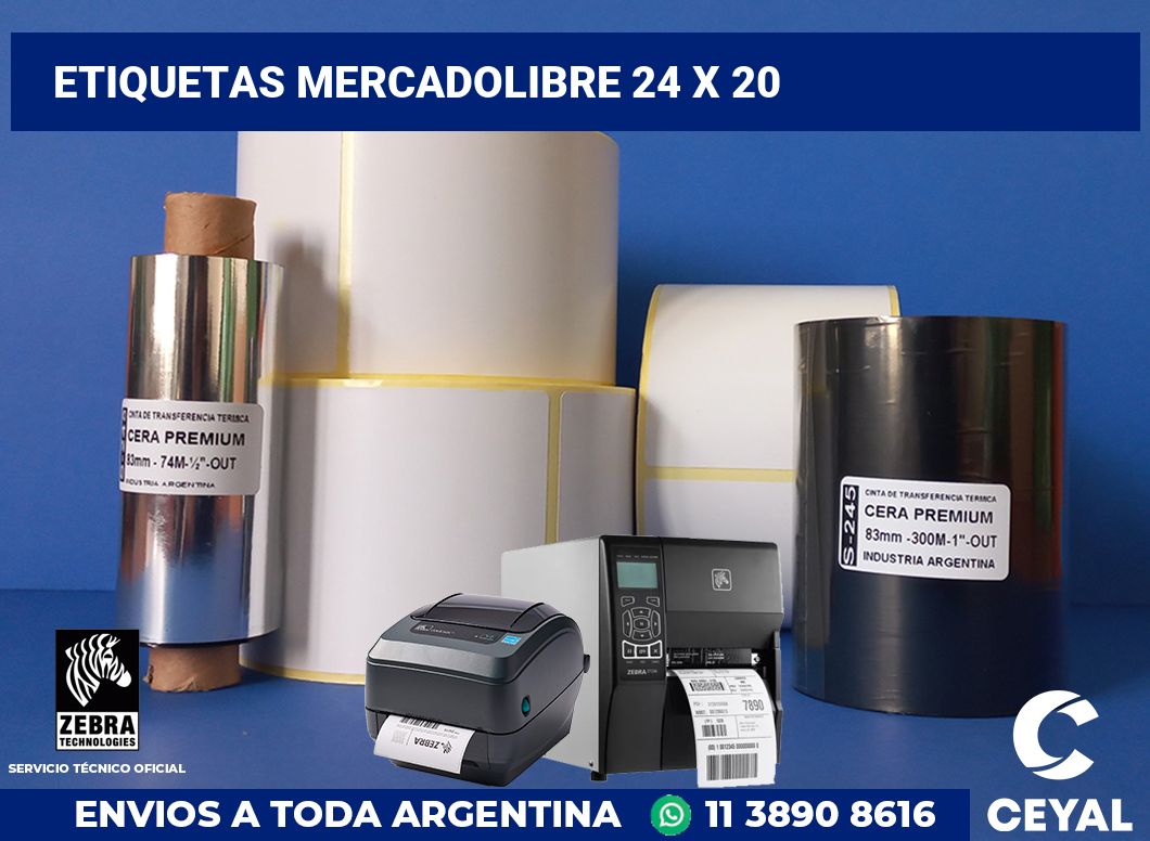 etiquetas mercadolibre 24 x 20