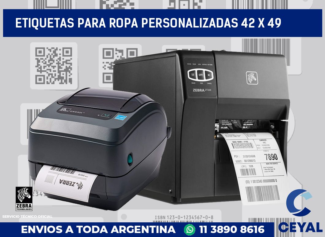 etiquetas para ropa personalizadas 42 x 49