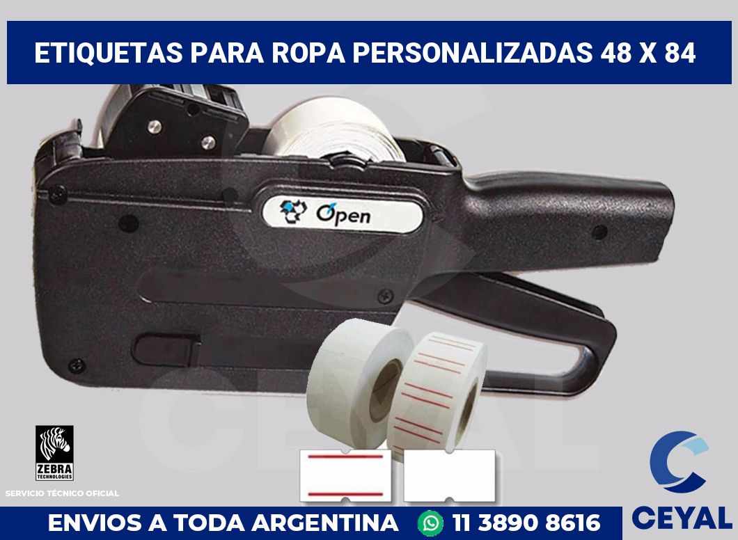 etiquetas para ropa personalizadas 48 x 84