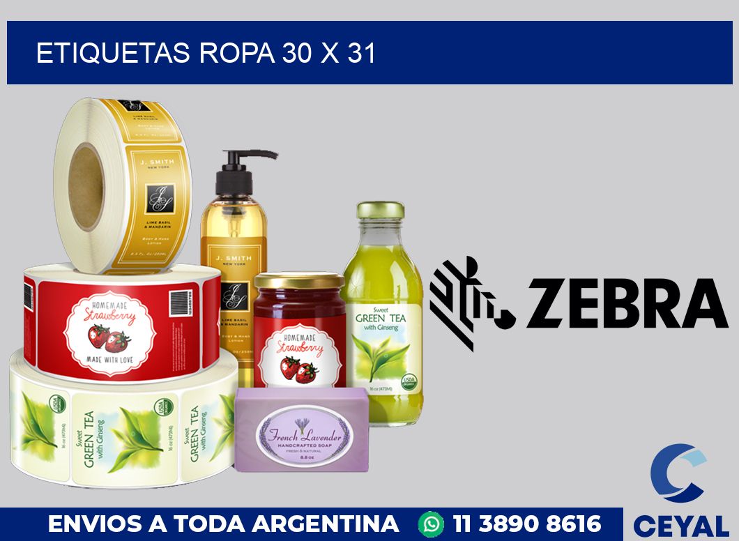 etiquetas ropa 30 x 31