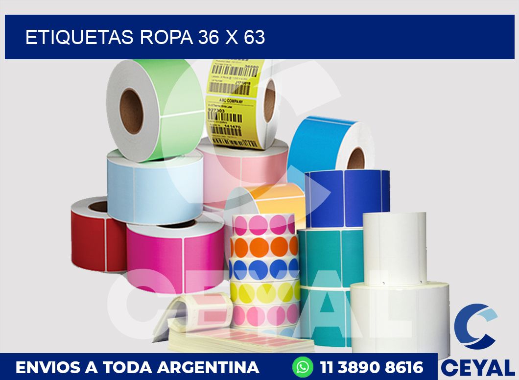 etiquetas ropa 36 x 63