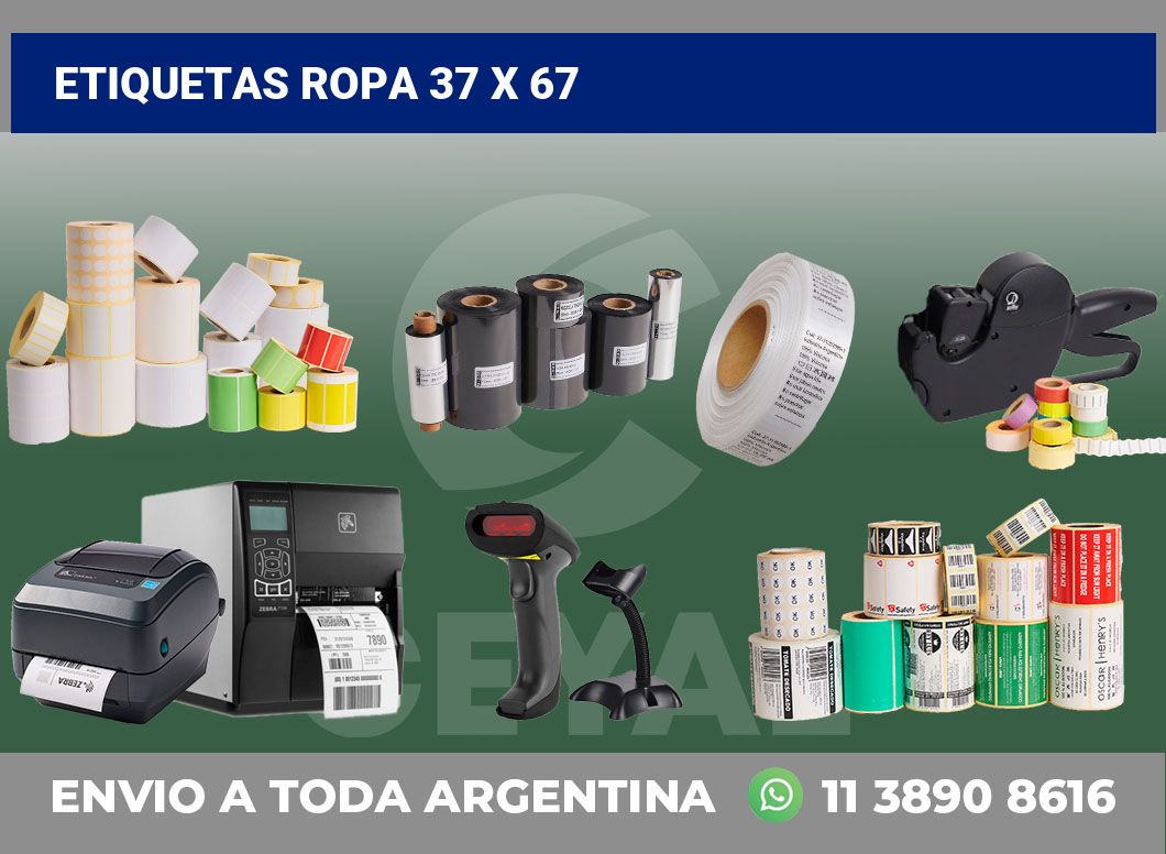 etiquetas ropa 37 x 67