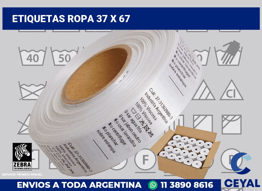 etiquetas ropa 37 x 67