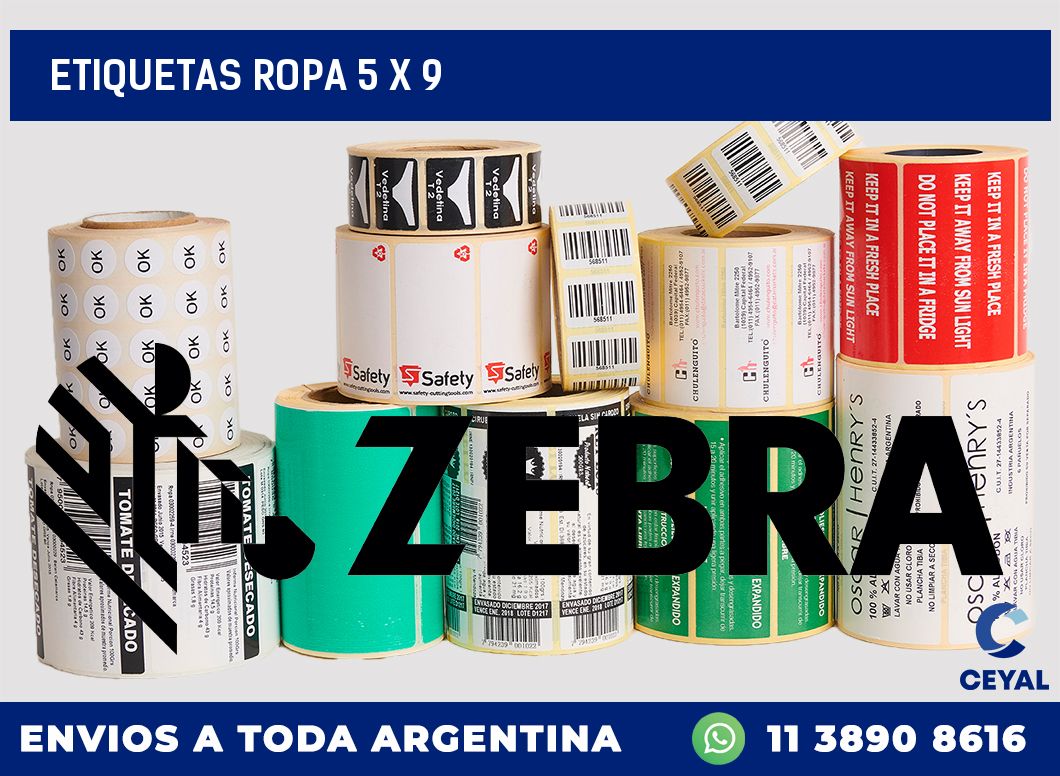 etiquetas ropa 5 x 9