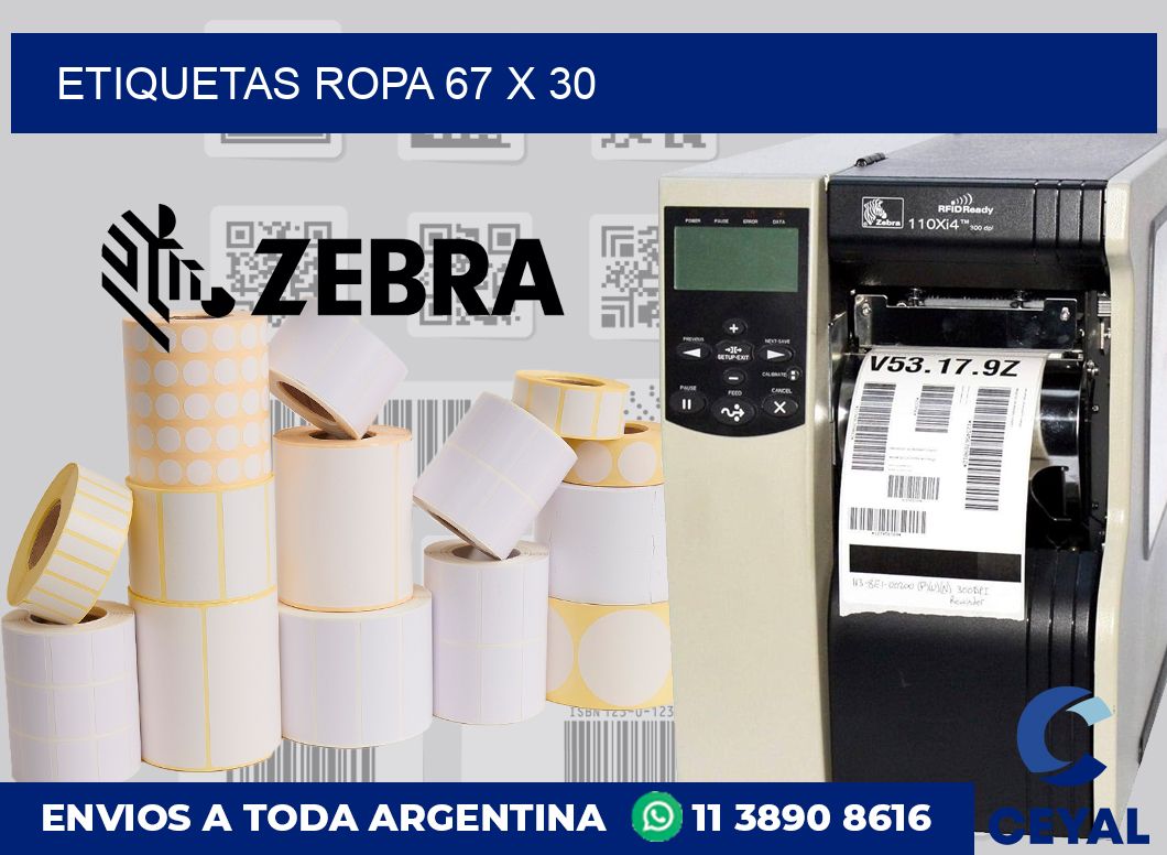 etiquetas ropa 67 x 30