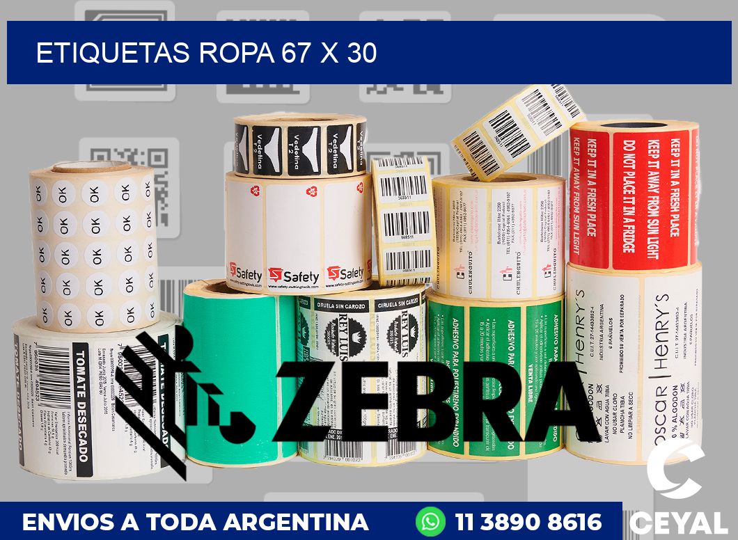 etiquetas ropa 67 x 30